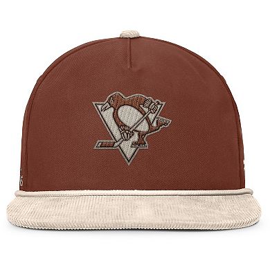 Men's Fanatics Brown/Cream Pittsburgh Penguins Reminisce Vintage Adjustable Hat