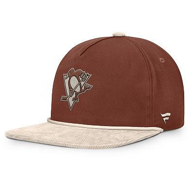 Men's Fanatics Brown/Cream Pittsburgh Penguins Reminisce Vintage Adjustable Hat