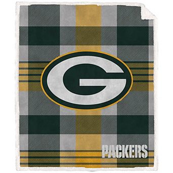 Pegasus Green Bay Packers Pegasus 60" x 70" Plaid Steel Royal Plush Sherpa Blanket