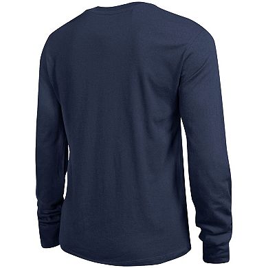 Women's Champion Navy Michigan Wolverines Arch Over Logo Long Sleeve T-Shirt