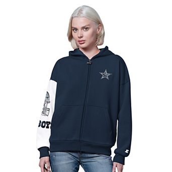 Women's Starter Navy Dallas Cowboys 4th Down Full-Zip Hoodie