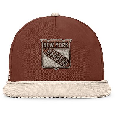 Men's Fanatics Brown/Cream New York Rangers Reminisce Vintage Adjustable Hat