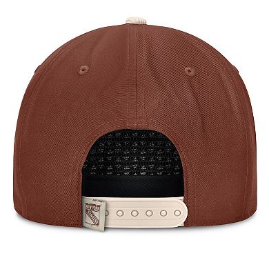 Men's Fanatics Brown/Cream New York Rangers Reminisce Vintage Adjustable Hat