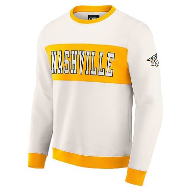 Men's Darius Rucker Collection by Fanatics Cream Nashville Predators Colorblock Pullover Sweatshirt