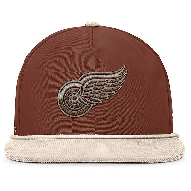 Men's Fanatics Brown/Cream Detroit Red Wings Reminisce Vintage Adjustable Hat