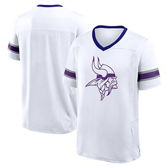 Men's Fanatics White Minnesota Vikings Redzone Hashmark V-Neck T-Shirt