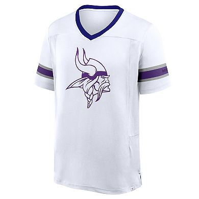 Men's Fanatics White Minnesota Vikings Redzone Hashmark V-Neck T-Shirt
