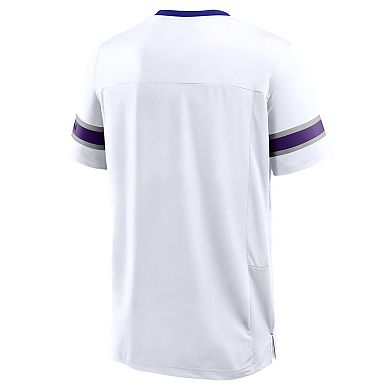 Men's Fanatics White Minnesota Vikings Redzone Hashmark V-Neck T-Shirt