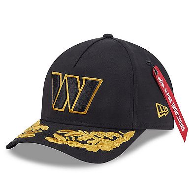 Men's New Era x Alpha Industries Black Washington Commanders A-Frame 9FORTY Adjustable Hat
