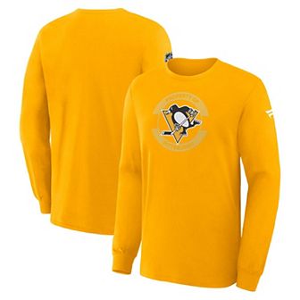 Men's Fanatics Gold Pittsburgh Penguins Authentic Pro Property Of Practice Long Sleeve T-Shirt