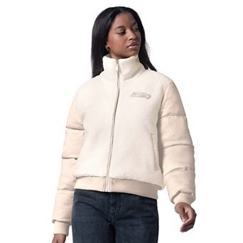 Women's G-III 4Her by Carl Banks Cream Seattle Seahawks Cheerleader Sherpa Full-Zip Jacket