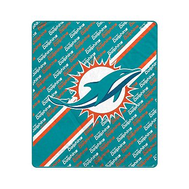 Pegasus Miami Dolphins 50" x 60" Diagonal Lined Wordmark Ultra Soft Blanket