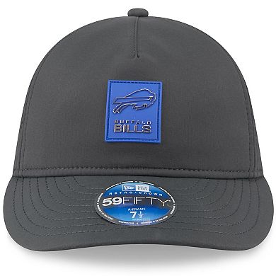 Men's New Era Charcoal Buffalo Bills 2025 Sideline Cold Weather Retro Crown 59FIFTY Fitted Hat