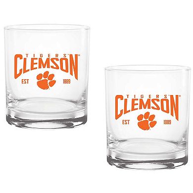 Clemson Tigers Two-Pack 14oz. Established Rocks Glass Set