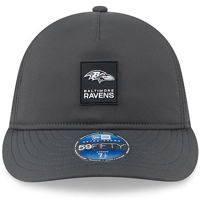 Men's New Era Charcoal Baltimore Ravens 2025 Sideline Cold Weather Retro Crown 59FIFTY Fitted Hat