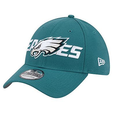 Men's New Era Midnight Green Philadelphia Eagles Overlap Logo 39THIRTY Stretch Fit Hat