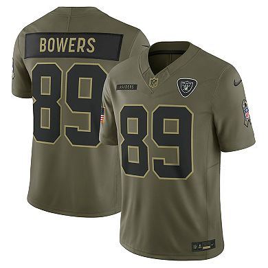 Men's Nike Brock Bowers Olive Las Vegas Raiders 2025 Salute to Service Limited Jersey
