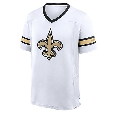 Men's Fanatics White New Orleans Saints Redzone Hashmark V-Neck T-Shirt