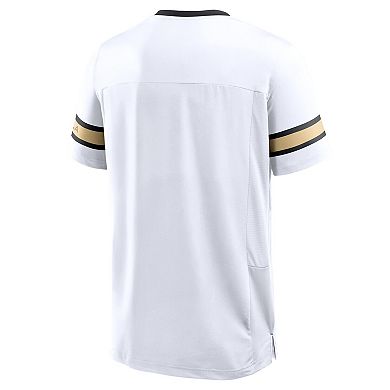 Men's Fanatics White New Orleans Saints Redzone Hashmark V-Neck T-Shirt