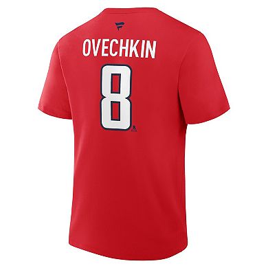 Men's Fanatics Alexander Ovechkin Red Washington Capitals Authentic Stack Name & Number T-Shirt
