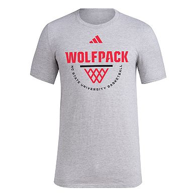 Men's adidas Gray NC State Wolfpack Basketball Practice Net Arch Pregame T-Shirt
