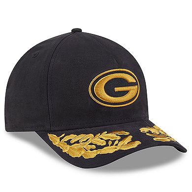 Men's New Era x Alpha Industries Black Green Bay Packers A-Frame 9FORTY Adjustable Hat