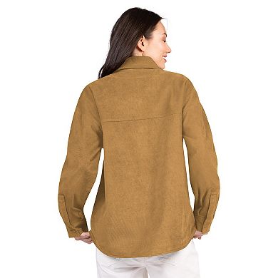 Women's G-III 4Her by Carl Banks Brown Washington Commanders Re-Match Corduroy Full-Snap Shacket