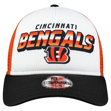 Youth New Era White/Black Cincinnati Bengals Streak 9FORTY A-Frame Adjustable Hat