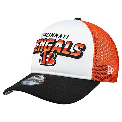 Youth New Era White/Black Cincinnati Bengals Streak 9FORTY A-Frame Adjustable Hat