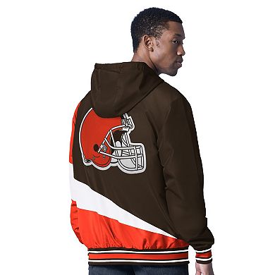 Men's G-III Sports by Carl Banks Brown/Charcoal Cleveland Browns Dual Threat Reversable Full-Zip Hooded Jacket