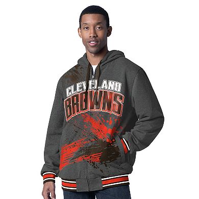 Men's G-III Sports by Carl Banks Brown/Charcoal Cleveland Browns Dual Threat Reversable Full-Zip Hooded Jacket