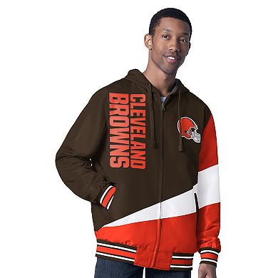 Men's G-III Sports by Carl Banks Brown/Charcoal Cleveland Browns Dual Threat Reversable Full-Zip Hooded Jacket