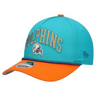 Youth New Era Aqua/Orange Miami Dolphins Arch COOLERA 9FORTY A-Frame Adjustable Hat