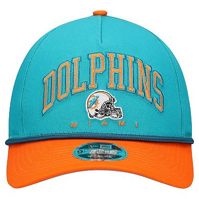 Youth New Era Aqua/Orange Miami Dolphins Arch COOLERA 9FORTY A-Frame Adjustable Hat