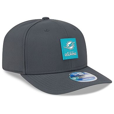 Men's New Era Charcoal Miami Dolphins 2025 Sideline Cold Weather 9SEVENTY Adjustable Hat