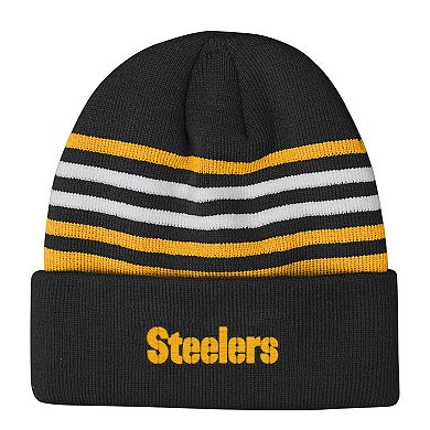Youth Outerstuff Black Pittsburgh Steelers Essentials Cuffed Knit Hat