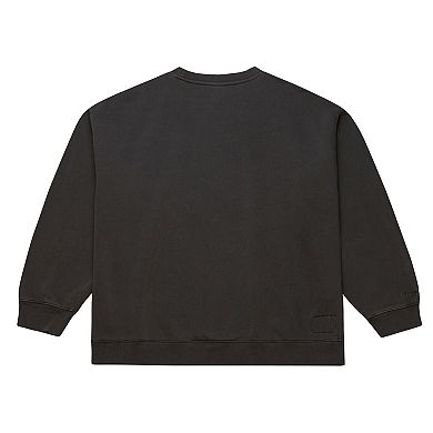 Men's Mitchell & Ness Black Philadelphia Eagles Downtown Crew Vintage Logo Sweatshirt