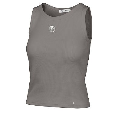 Women's '47 Gray Dallas Mavericks Cropped Skyhook Baby Rib Tank
