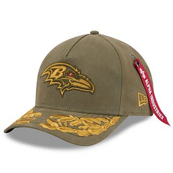 Men's New Era x Alpha Industries Olive Baltimore Ravens A-Frame 9FORTY Adjustable Hat