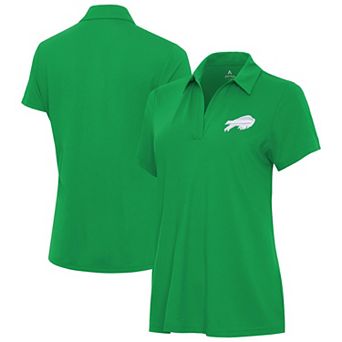 Women's Antigua Kelly Green Buffalo Bills St. Patrick's Day Era V-Neck Polo