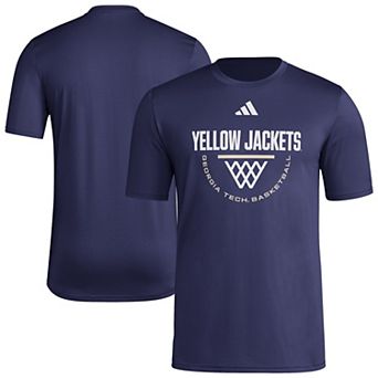 Men's adidas Navy Georgia Tech Yellow Jackets Basketball Practice Net Arch Pregame T-Shirt