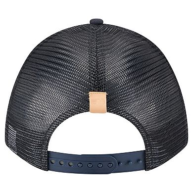 Men's New Era Stone/Navy Houston Astros Text A-Frame Trucker 9FORTY Hat