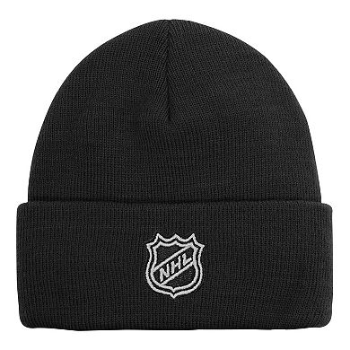 Youth Outerstuff Black Vegas Golden Knights 2.0 Essential Cuffed Knit Hat