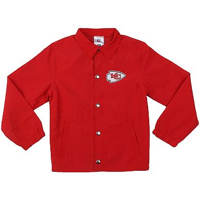 Youth Wes & Willy Red Kansas City Chiefs T Buck's Full-Snap Coaching Jacket