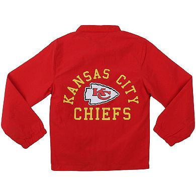Youth Wes & Willy Red Kansas City Chiefs T Buck's Full-Snap Coaching Jacket