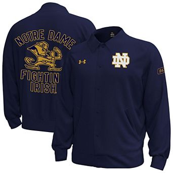 Men's Under Armour Navy Notre Dame Fighting Irish Gameday Icon Full-Snap Fleece Jacket