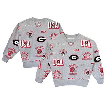 Girls Youth Gameday Couture Gray Georgia Bulldogs Always On Repeat Pullover Sweatshirt