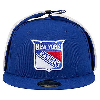 Men's New Era Blue New York Rangers Injection Dog Ear Classic Fitted Hat