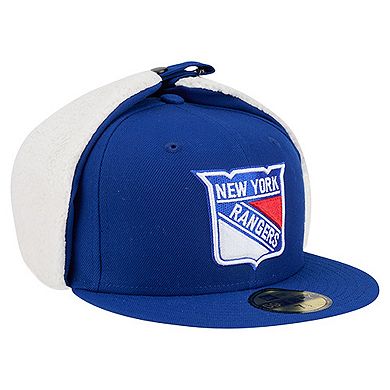 Men's New Era Blue New York Rangers Injection Dog Ear Classic Fitted Hat
