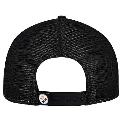 Men's New Era Gold/Black Pittsburgh Steelers Outdoor Split Panel 9FIFTY Snapback Hat